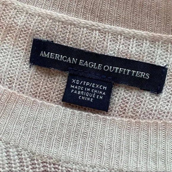 AMERICAN EAGLE OUTFITTERS Tie Dye Sweater SZ XS Pink Lace-Up Detail at Shoulders - Picture 4 of 5